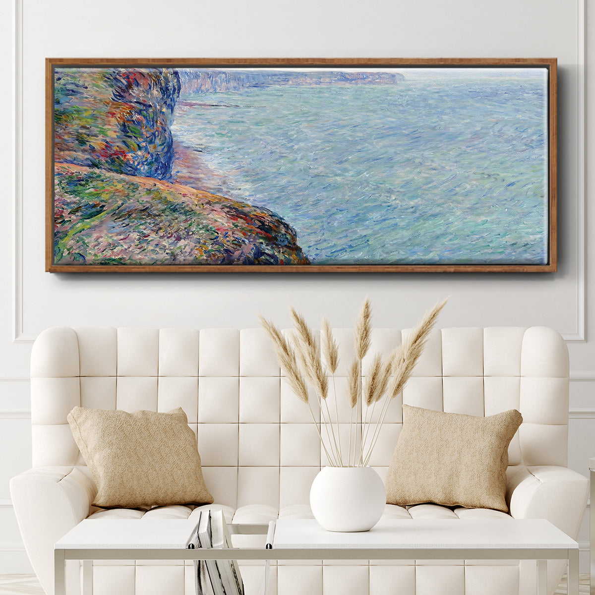 The Sea Seen from the Cliffs of Fecamp, 1881 - Floater Framed Canvas Print