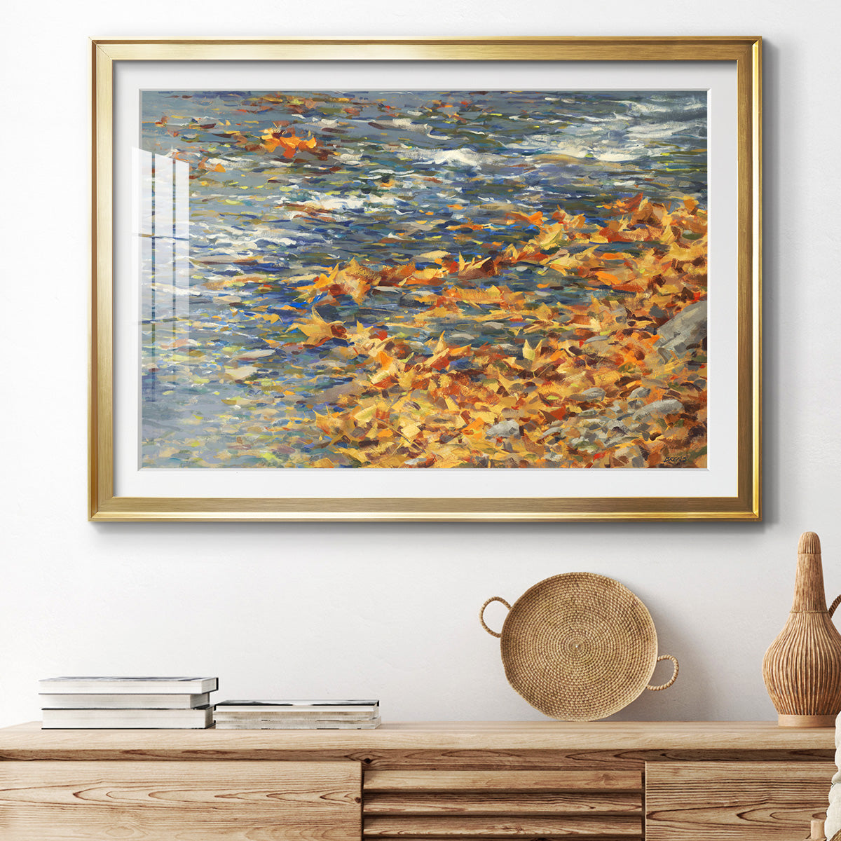 Autumn Creek - Modern Framed Art Print