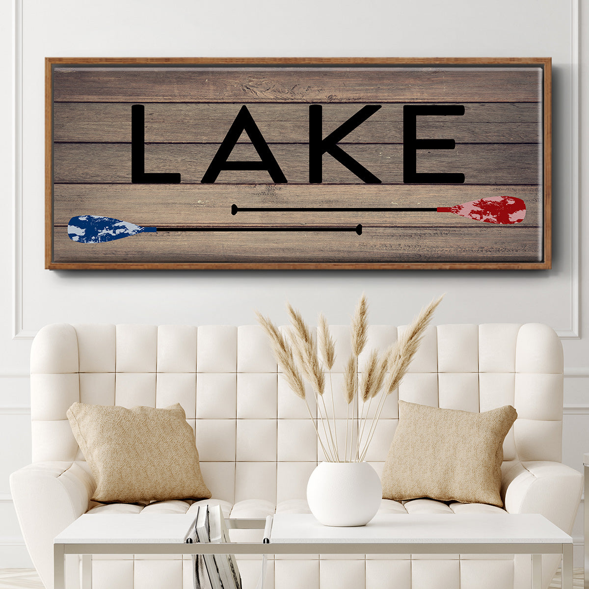 Lake Paddles - Floater Framed Canvas Print