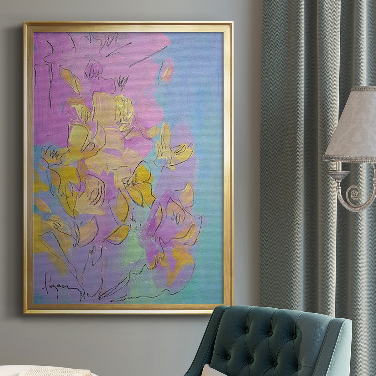 Dancing Heart - Modern Framed Canvas Print