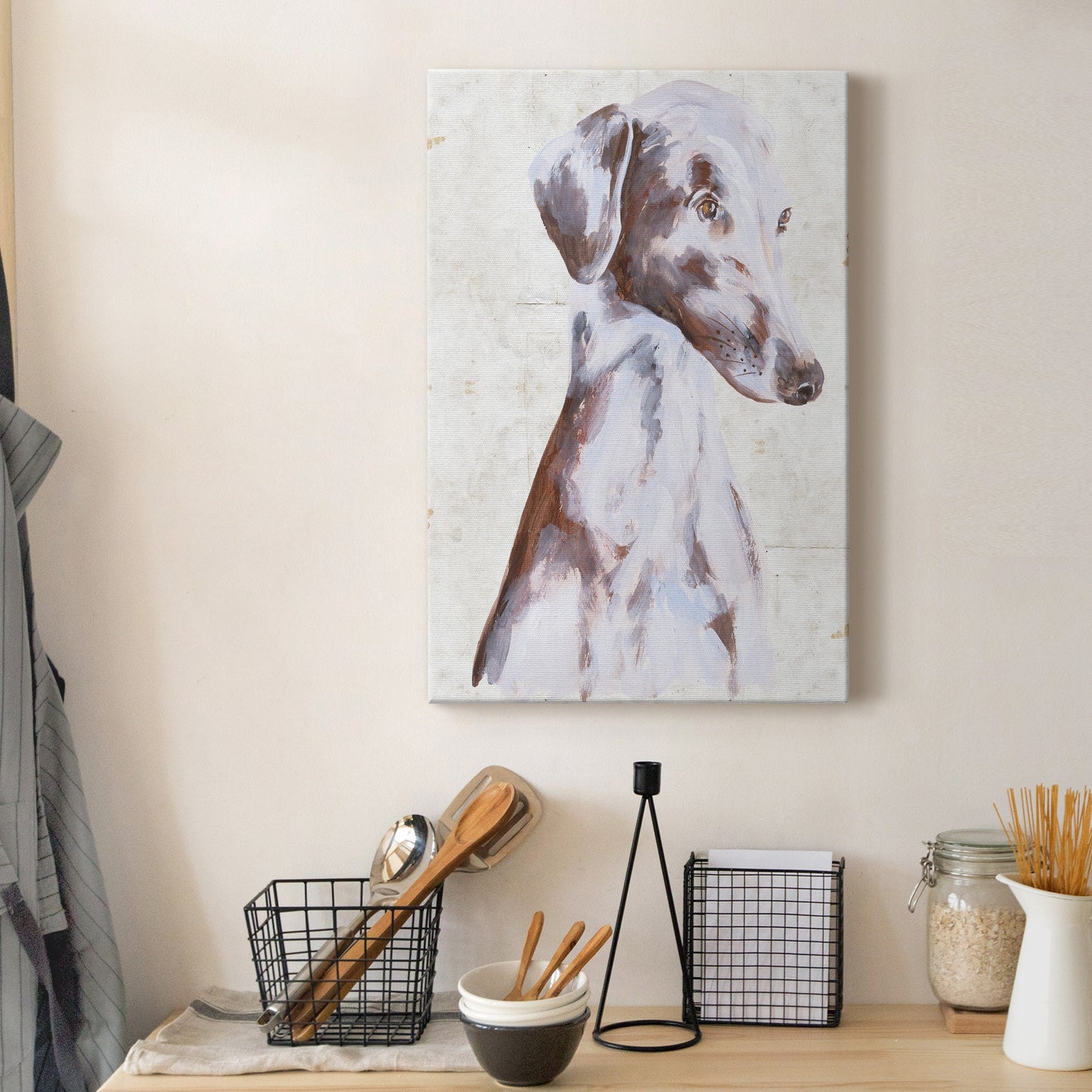 Sitting Dog II Premium Gallery Wrapped Canvas - Ready to Hang