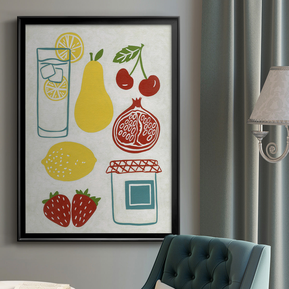 Sunday Picnic - Modern Framed Canvas Print