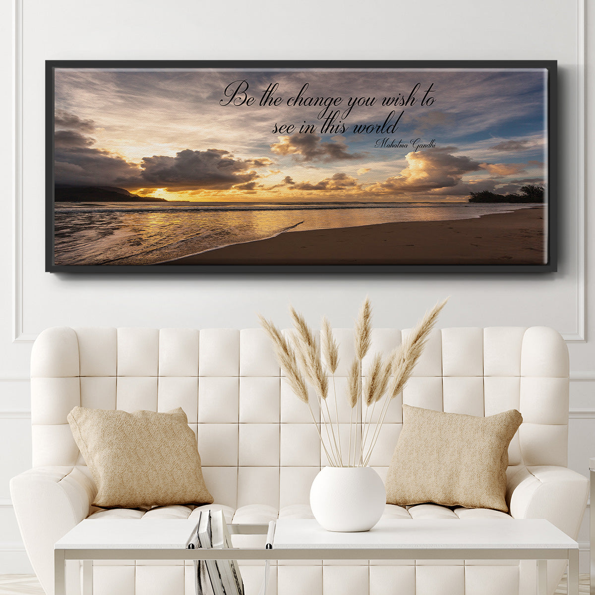 Be The Change - Floater Framed Canvas Print