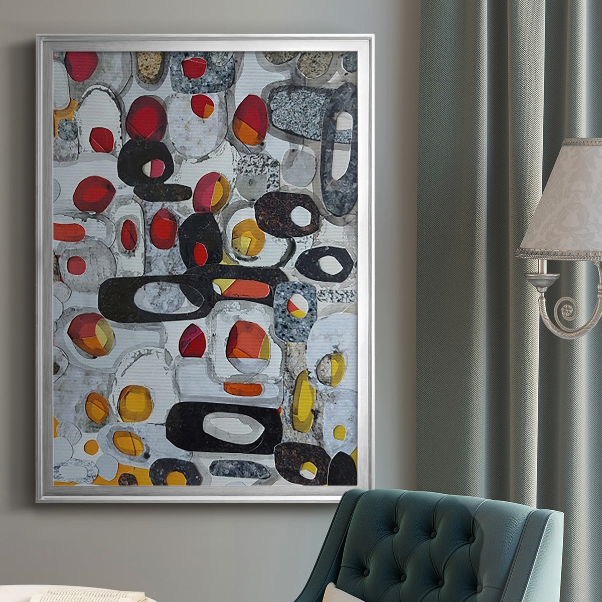 Fruit Collage I - Modern Framed Canvas Print