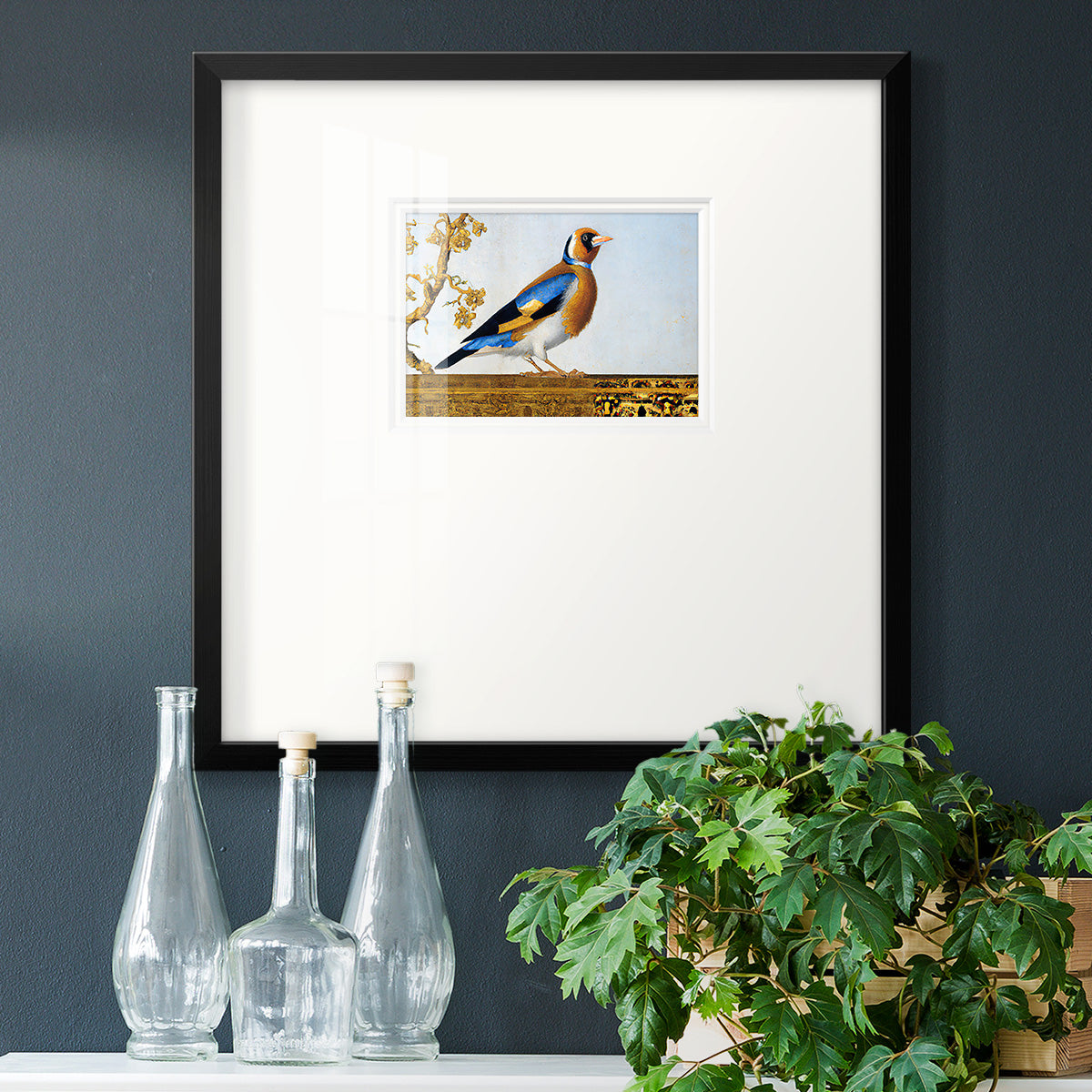 Golden Finch Premium Framed Print Double Matboard