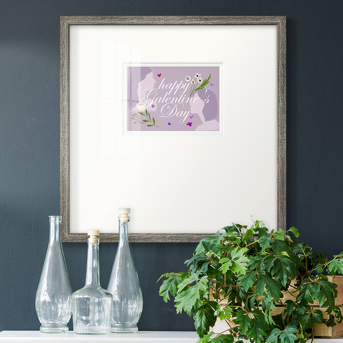 Happy Galentine's Day Collection A Premium Framed Print Double Matboard