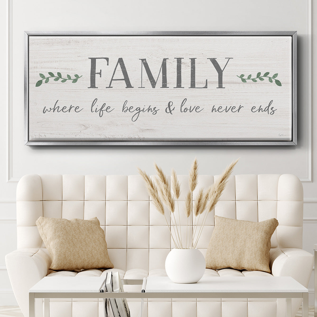 Love Never Ends - Floater Framed Canvas Print