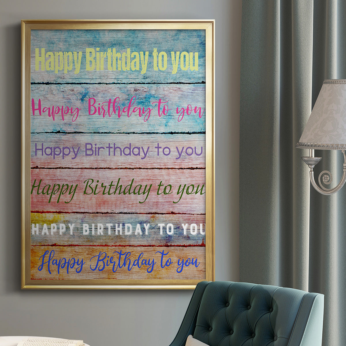 Birthday Song - Modern Framed Canvas Print