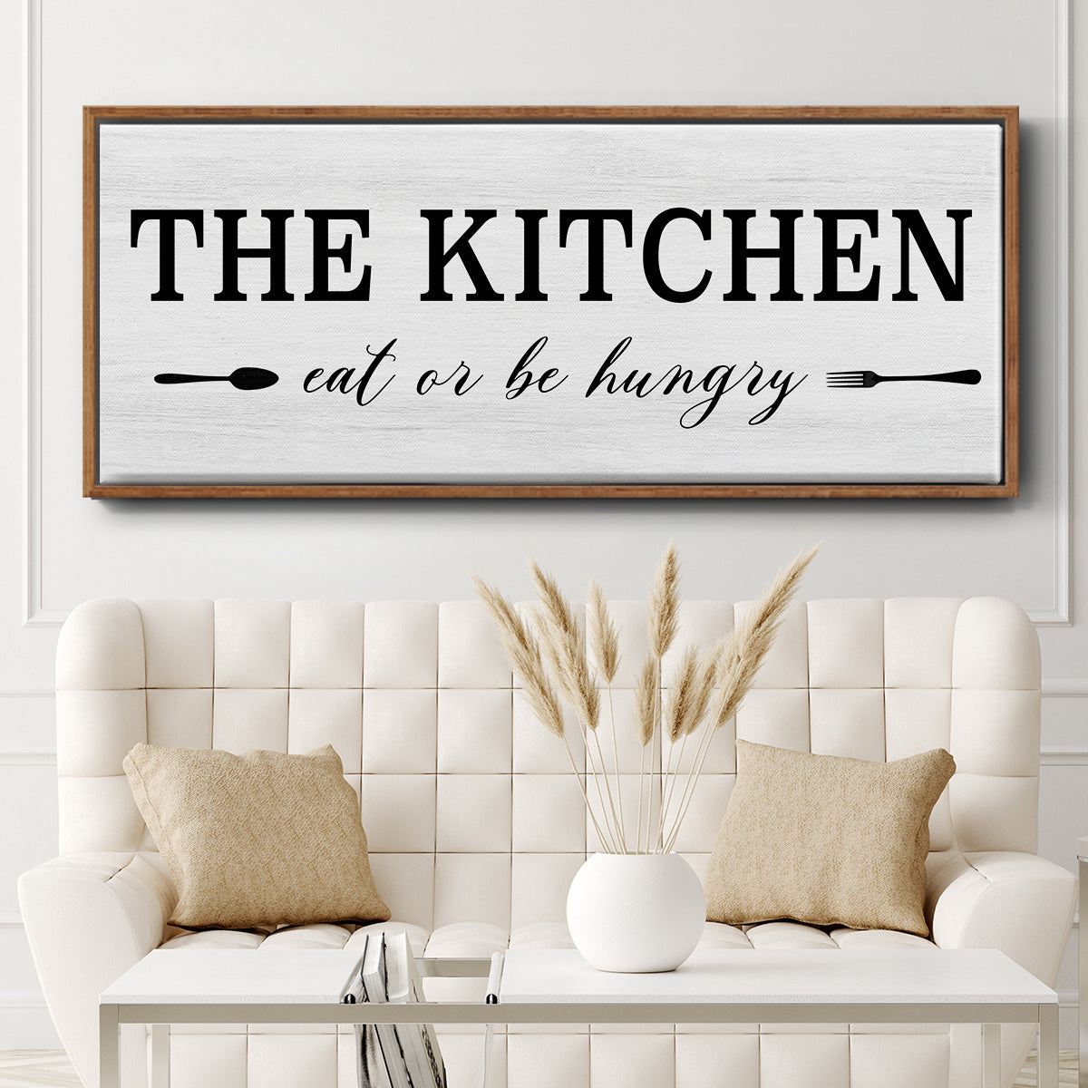 Eat Or Be Hungry - Floater Framed Canvas Print