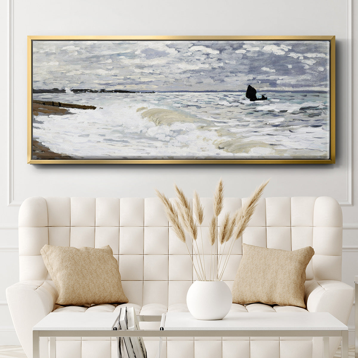 The Sea at Le Havre, 1868 - Floater Framed Canvas Print