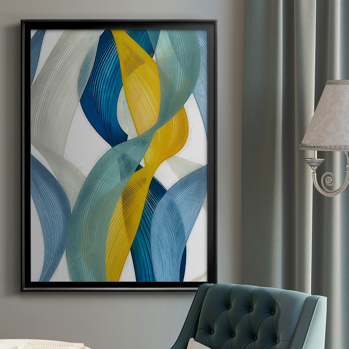 Horizontal Bands II - Modern Framed Canvas Print