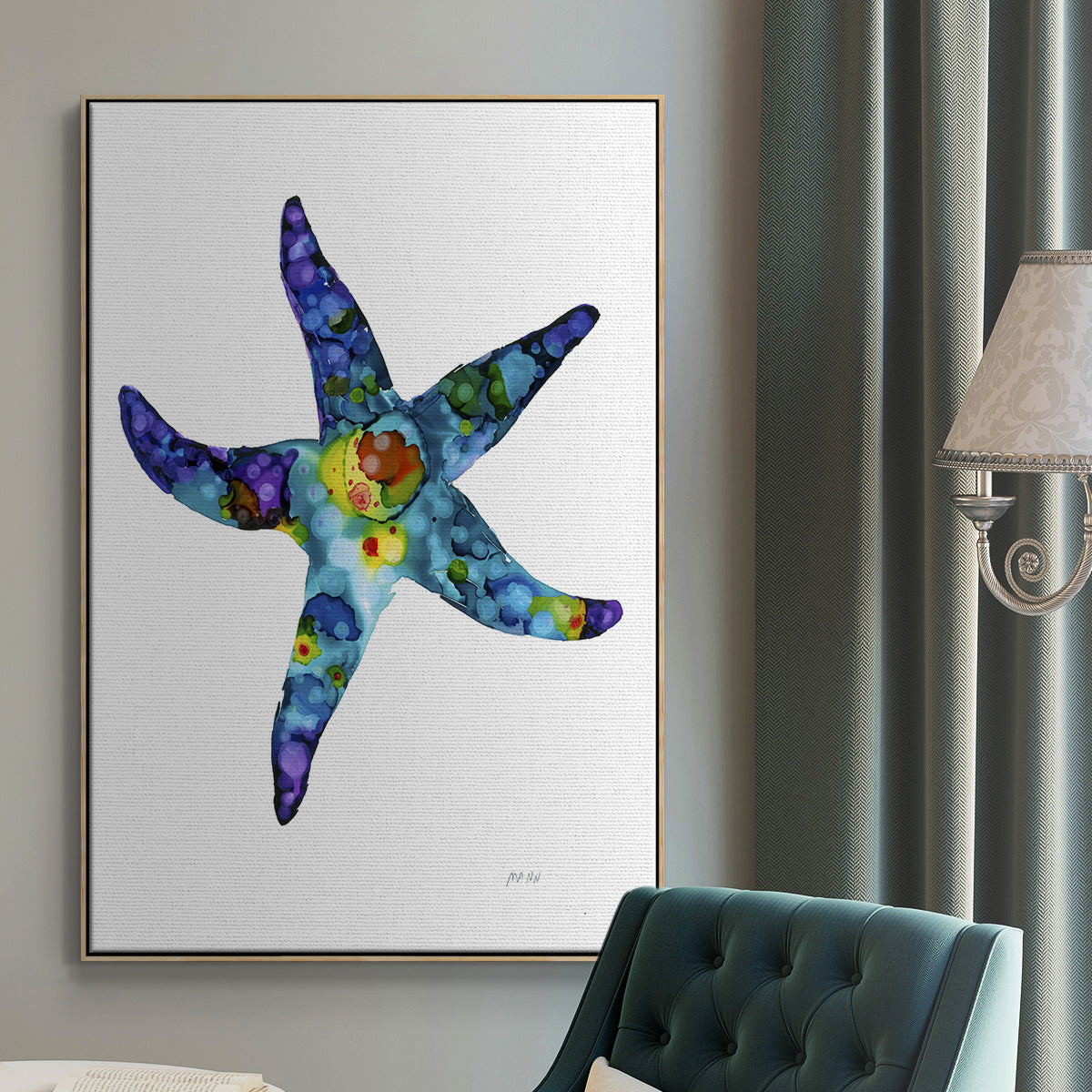 Sea Star - Framed Premium Gallery Wrapped Canvas L Frame - Ready to Hang