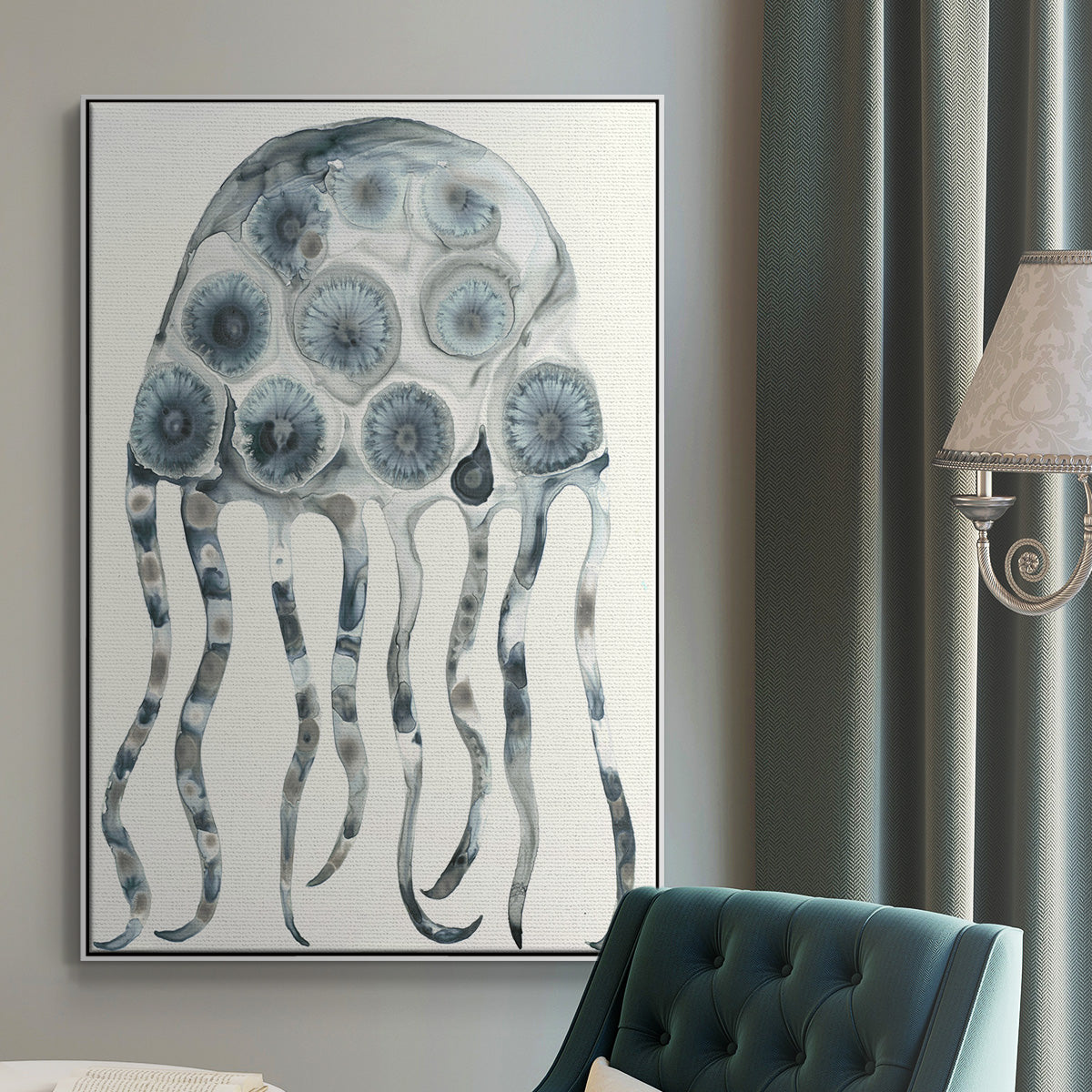 Silver Jelly - Framed Premium Gallery Wrapped Canvas L Frame - Ready to Hang