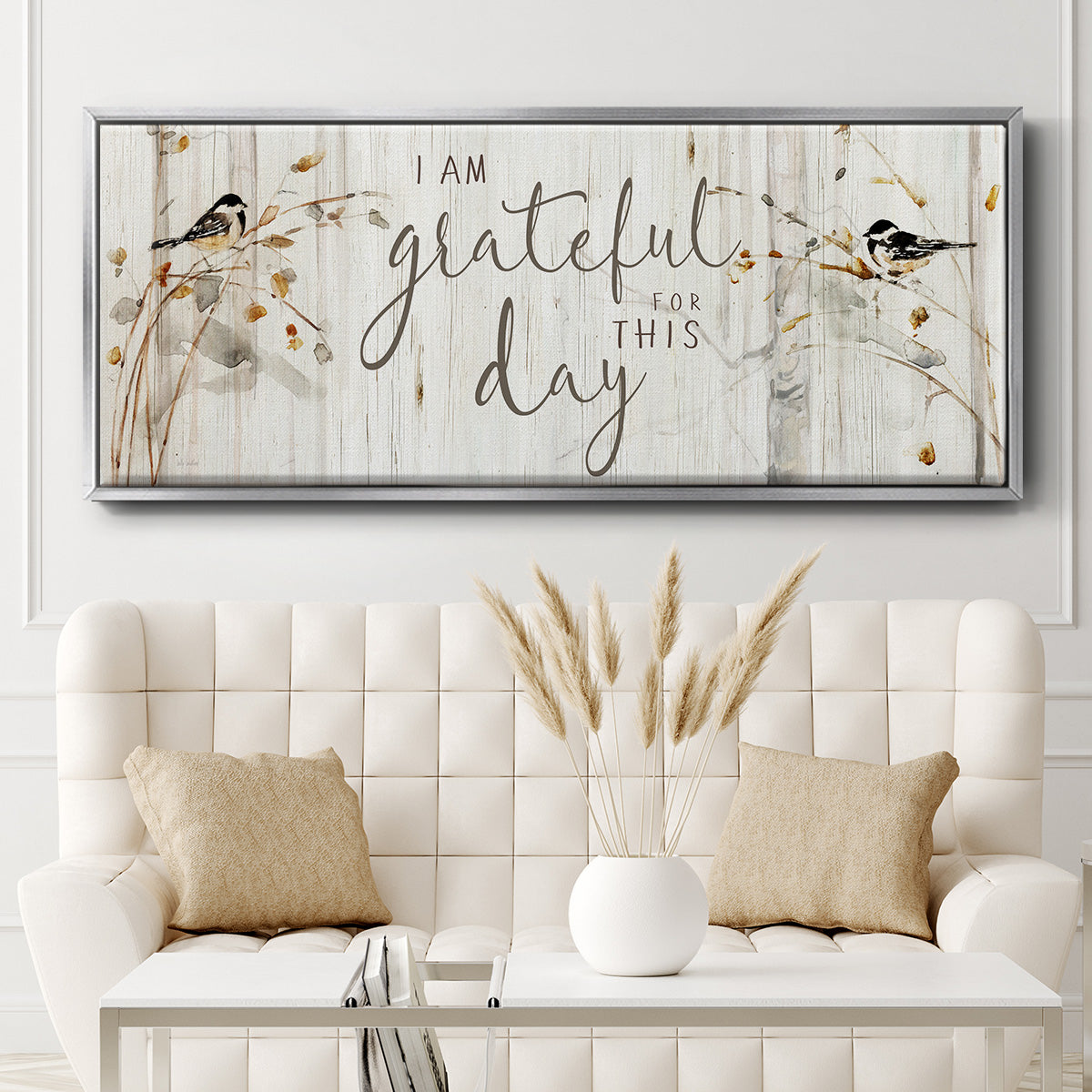 Grateful for this Day - Floater Framed Canvas Print