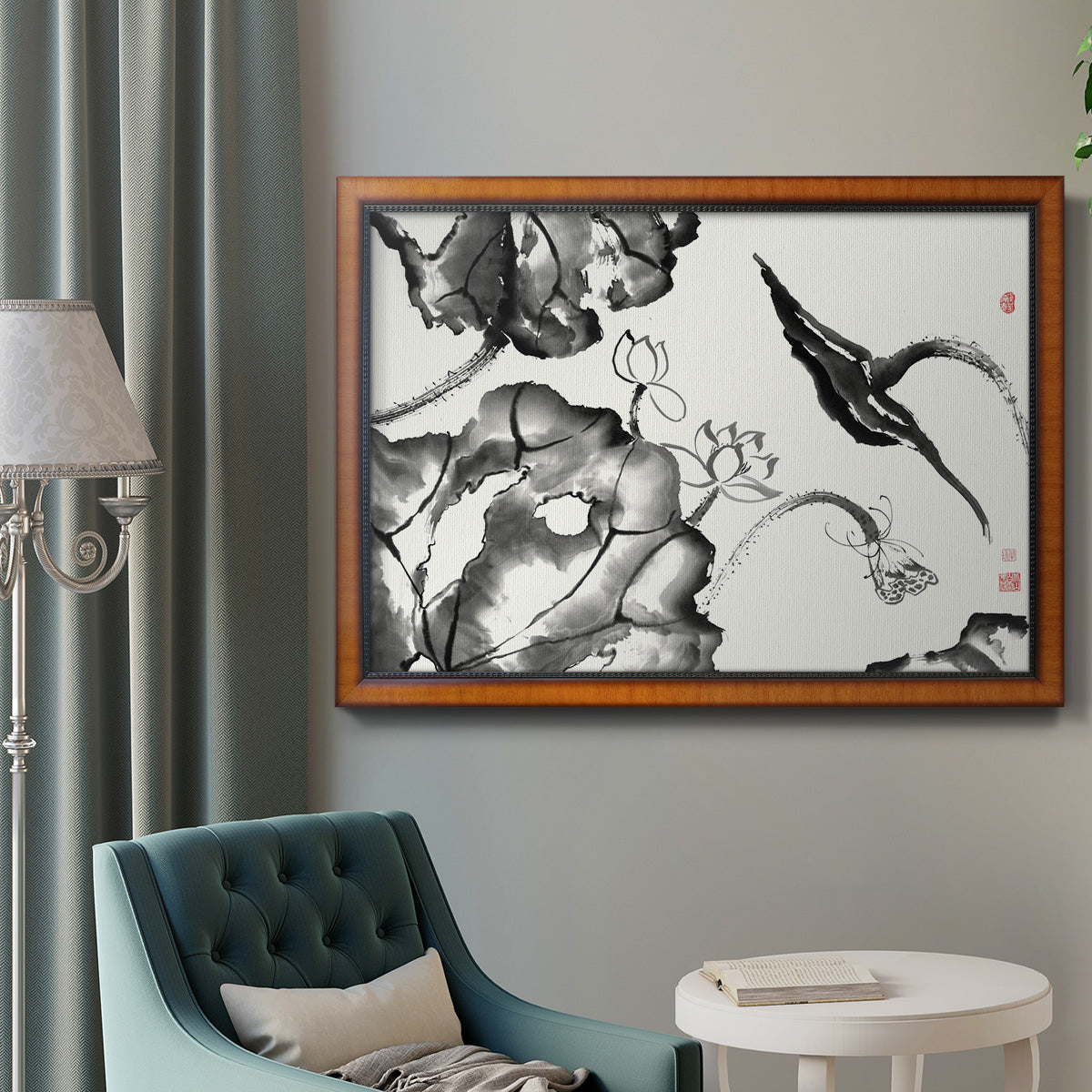 Lotus Study II Premium Framed Canvas- Ready to Hang