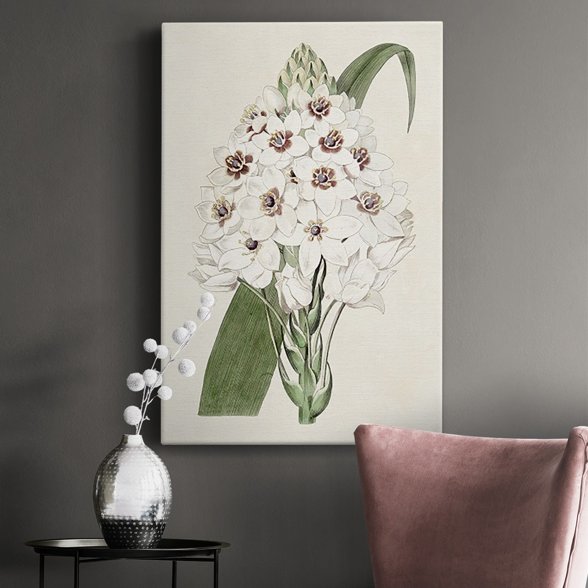 Flore Albo II Premium Gallery Wrapped Canvas - Ready to Hang