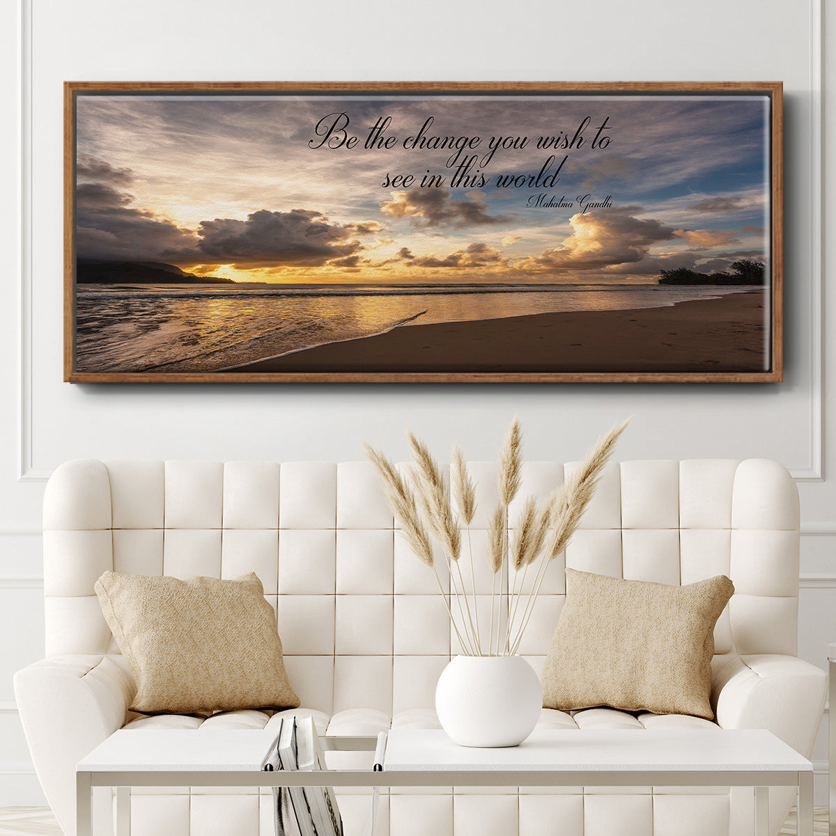 Be The Change - Floater Framed Canvas Print