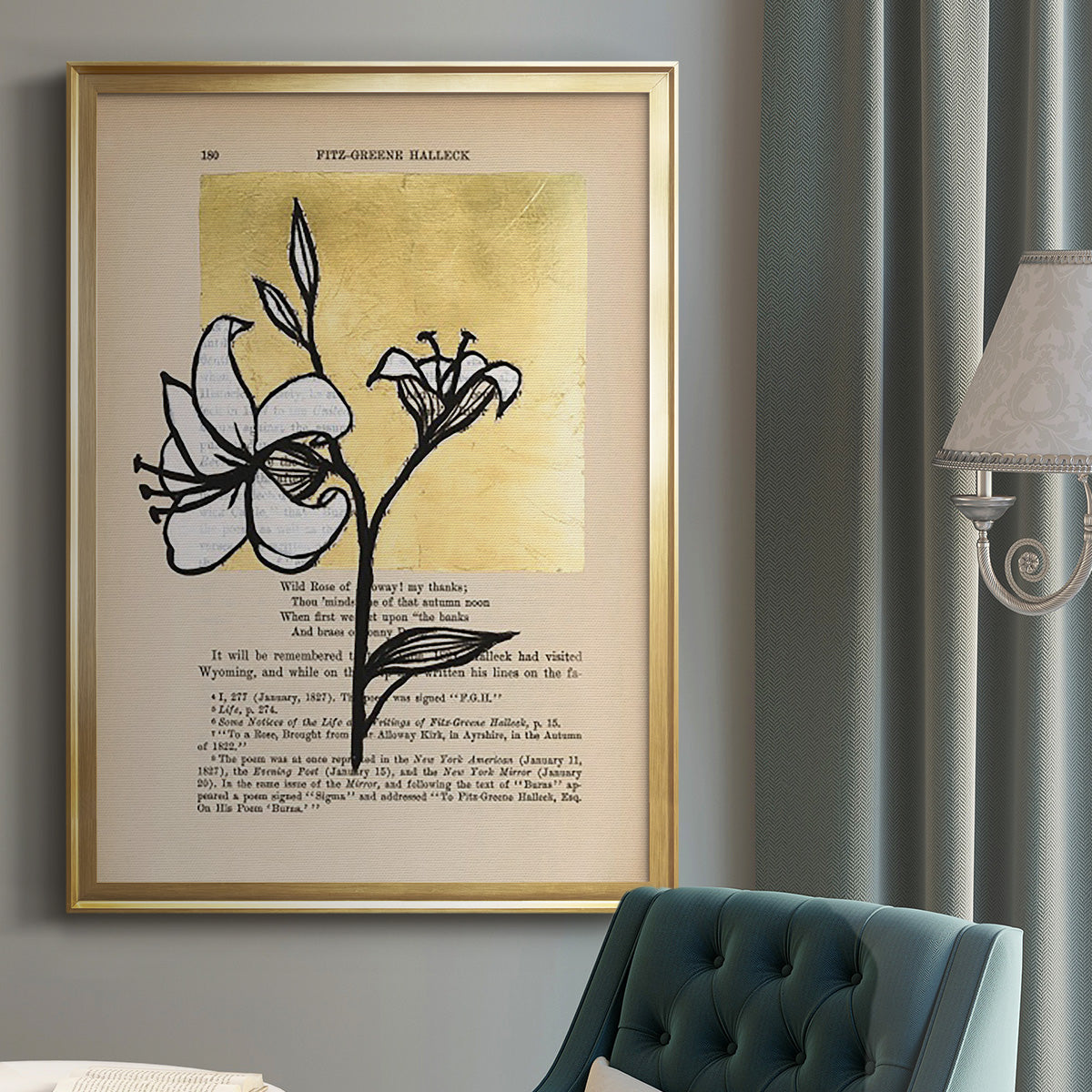 Floral Diary IV - Modern Framed Canvas Print