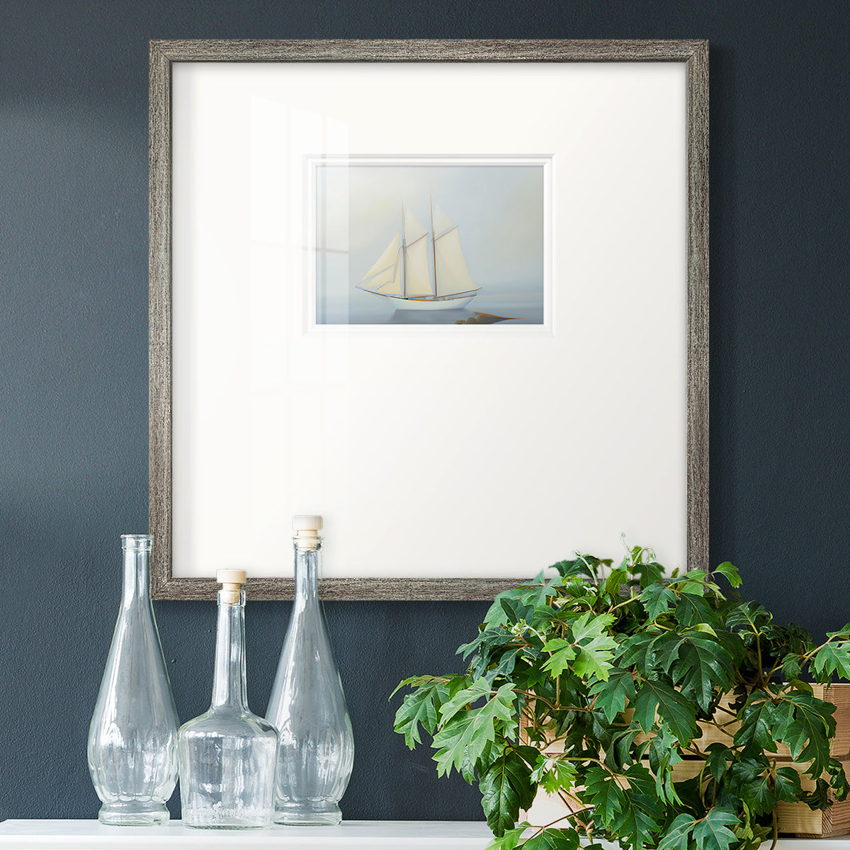 Foggy Sail II Premium Framed Print Double Matboard