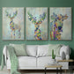 Fantastic Florals Cow - Framed Premium Gallery Wrapped Canvas L Frame 3 Piece Set - Ready to Hang