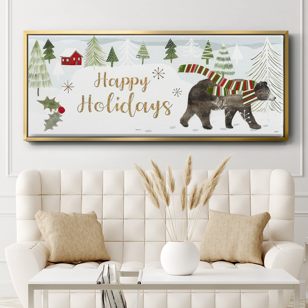 Woodland Christmas Collection D - Floater Framed Canvas Print