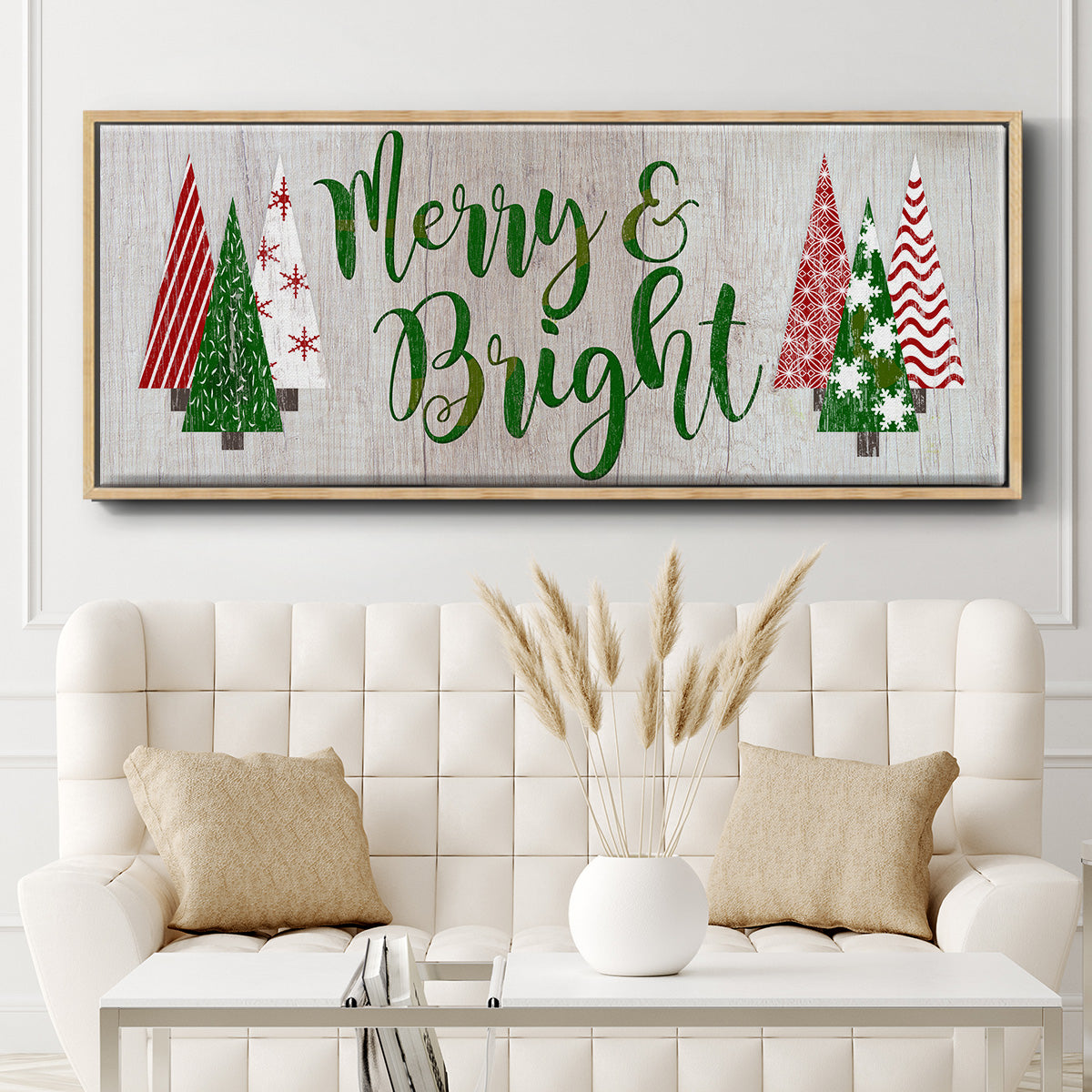 Merry & Bright - Floater Framed Canvas Print