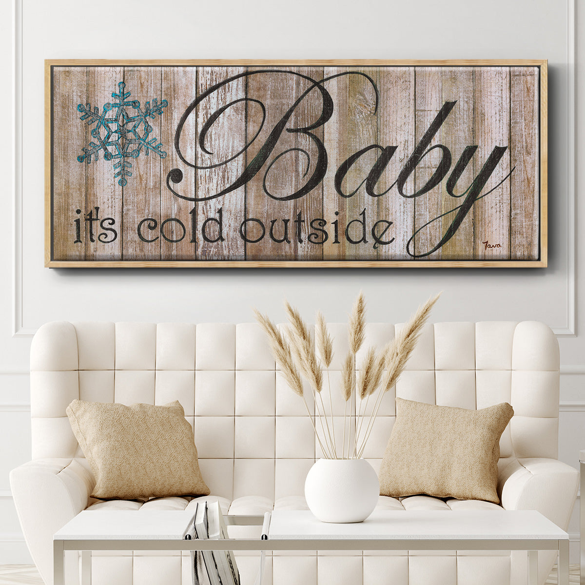 Baby It's Cold - Floater Framed Canvas Print