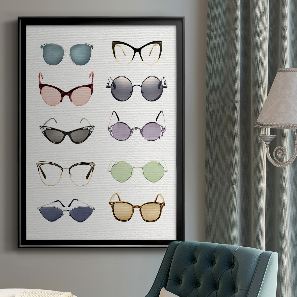 Vintage Glasses I - Modern Framed Canvas Print