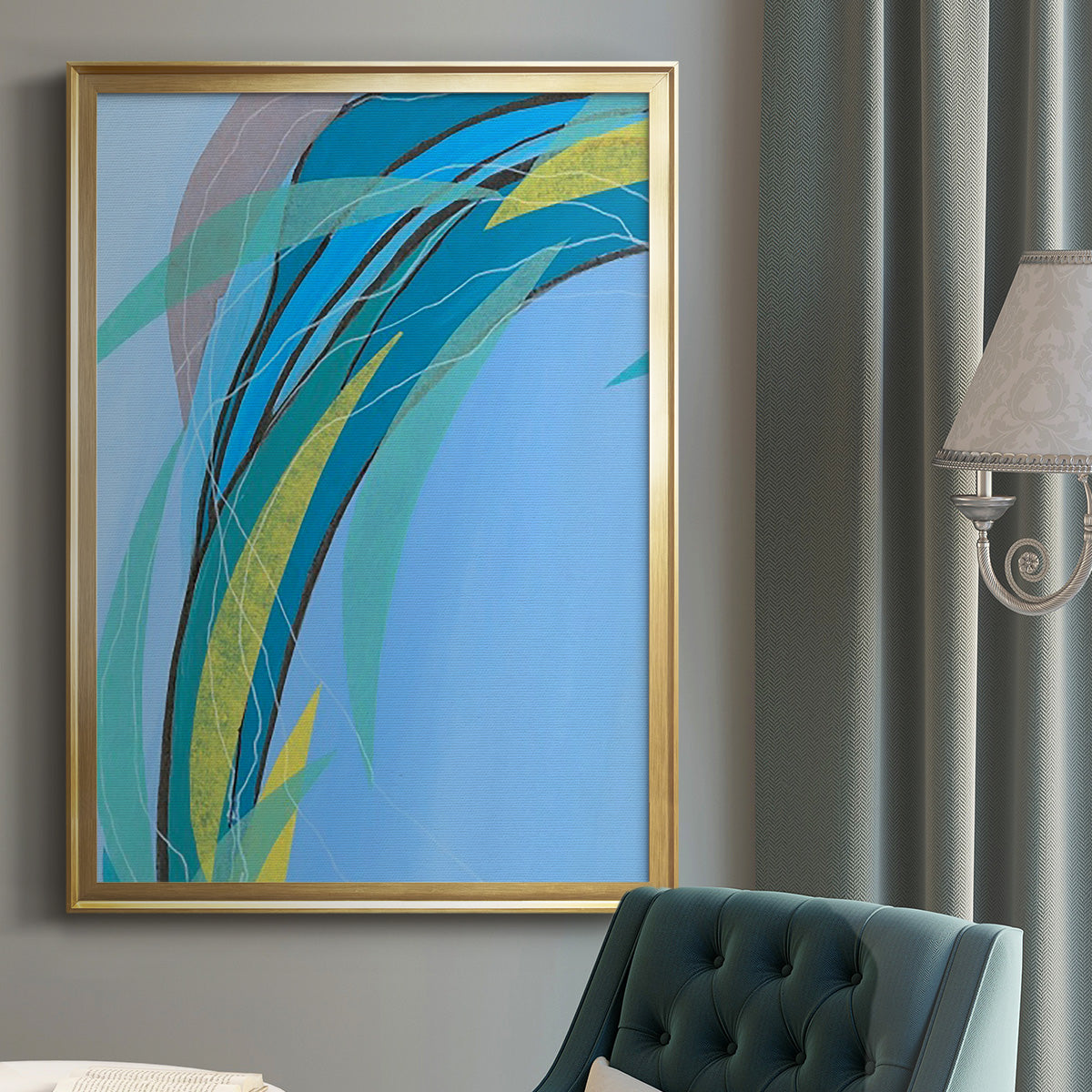 Circulating Flow III - Modern Framed Canvas Print