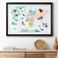 Animal Map - Modern Framed Art Print