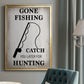 Gone Fishing - Modern Framed Canvas Print