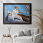 Impressionist leisure boating scene by Édouard Manet in an ornate black frame with gilded inner detail displayed in a bright interior setting.