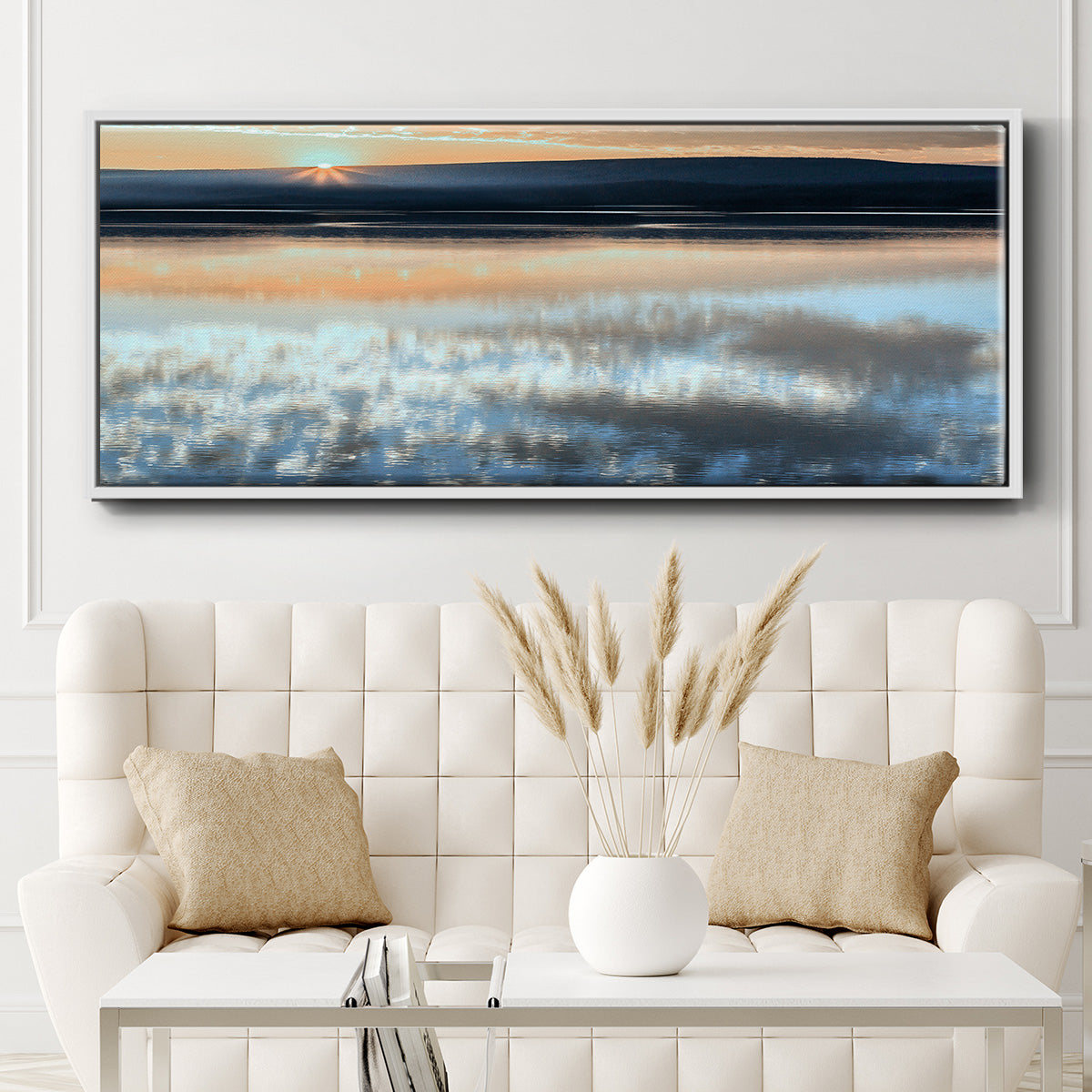 Serene Sunrise - Floater Framed Canvas Print