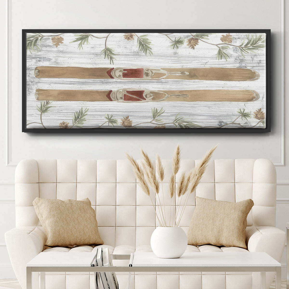 Pinecone Lodge Collection D - Floater Framed Canvas Print