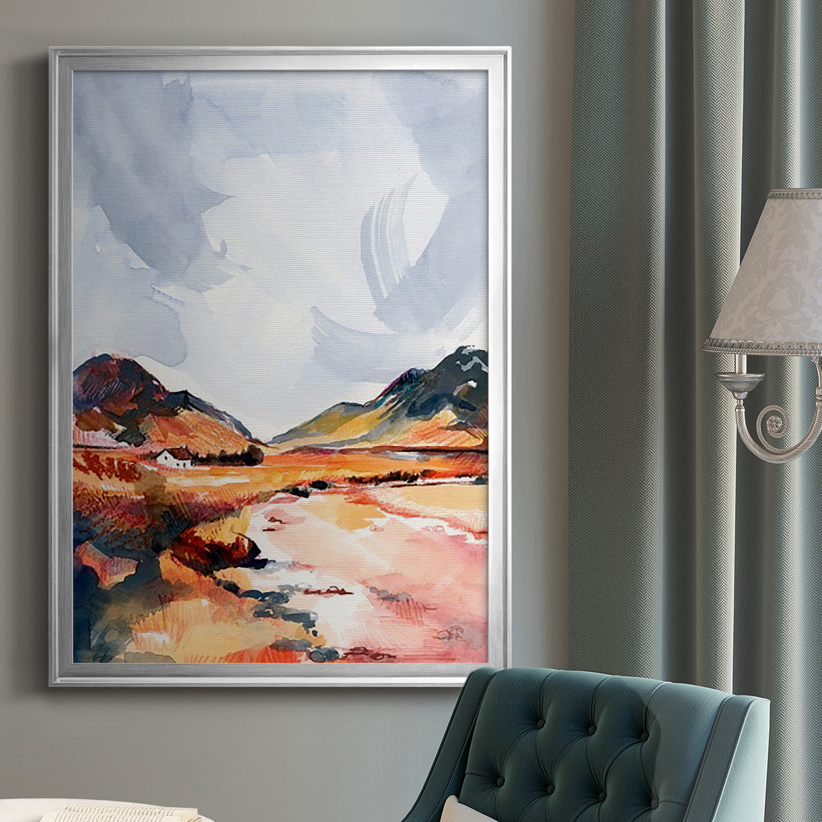 Chromatic Landscapes II - Modern Framed Canvas Print