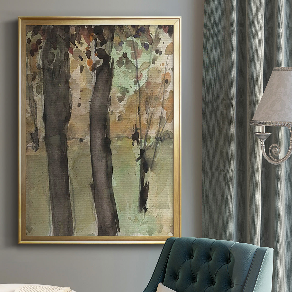 Under the Tree Confetti I - Modern Framed Canvas Print