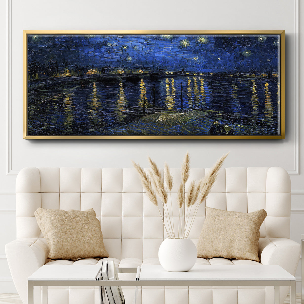 Starry Night Over the Rhone - Floater Framed Canvas Print