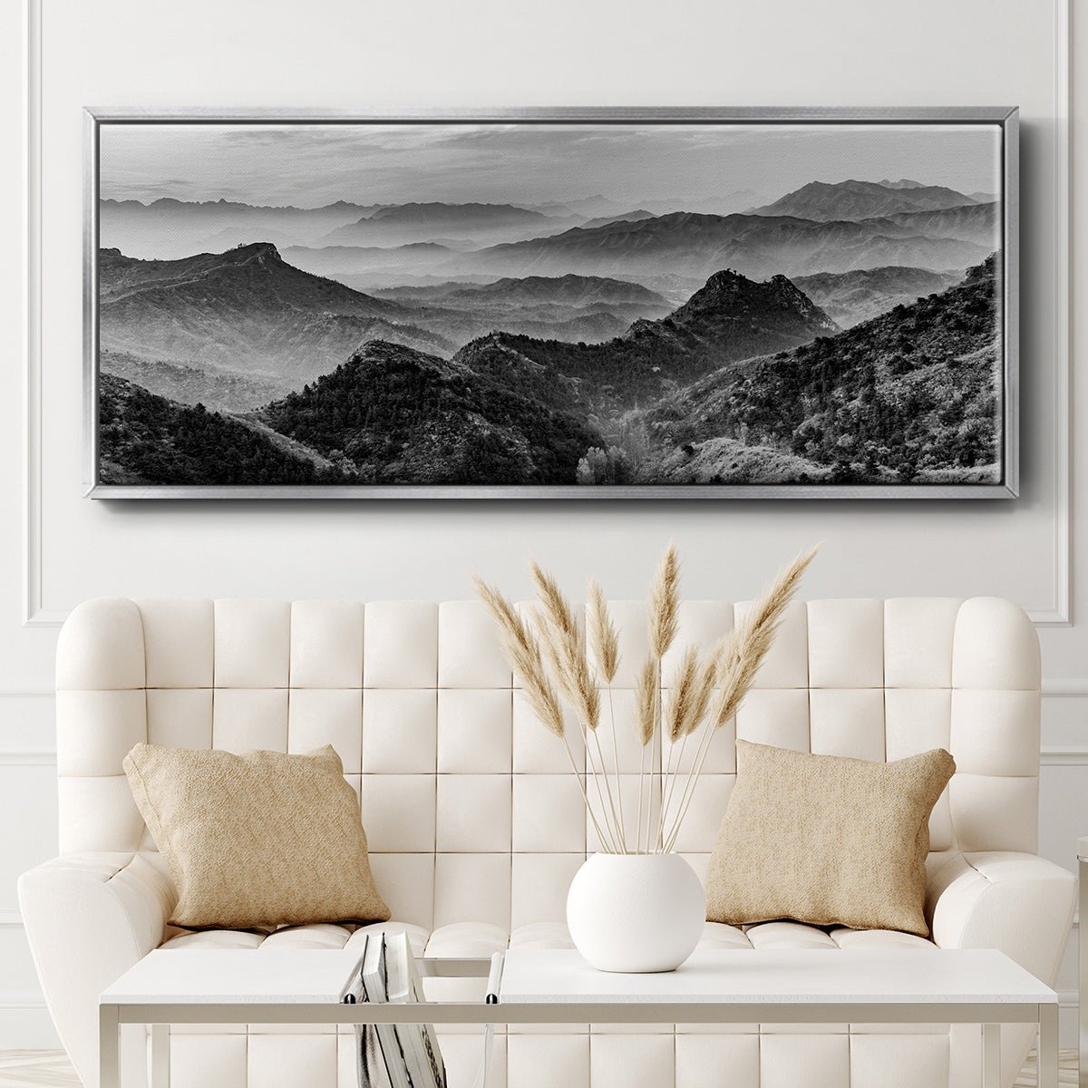 Mountains of the Great Wall - Floater Framed Canvas Print