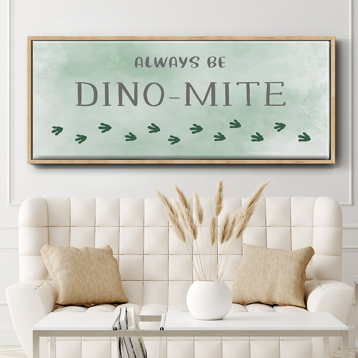 Dinomite - Floater Framed Canvas Print