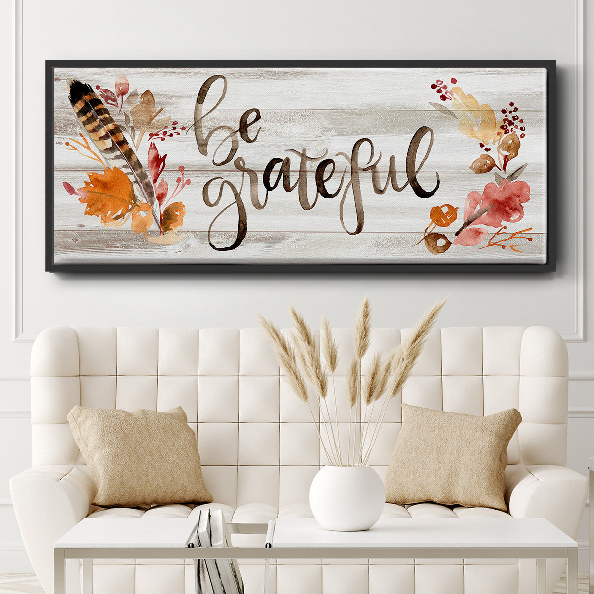 Grateful  - Floater Framed Canvas Print