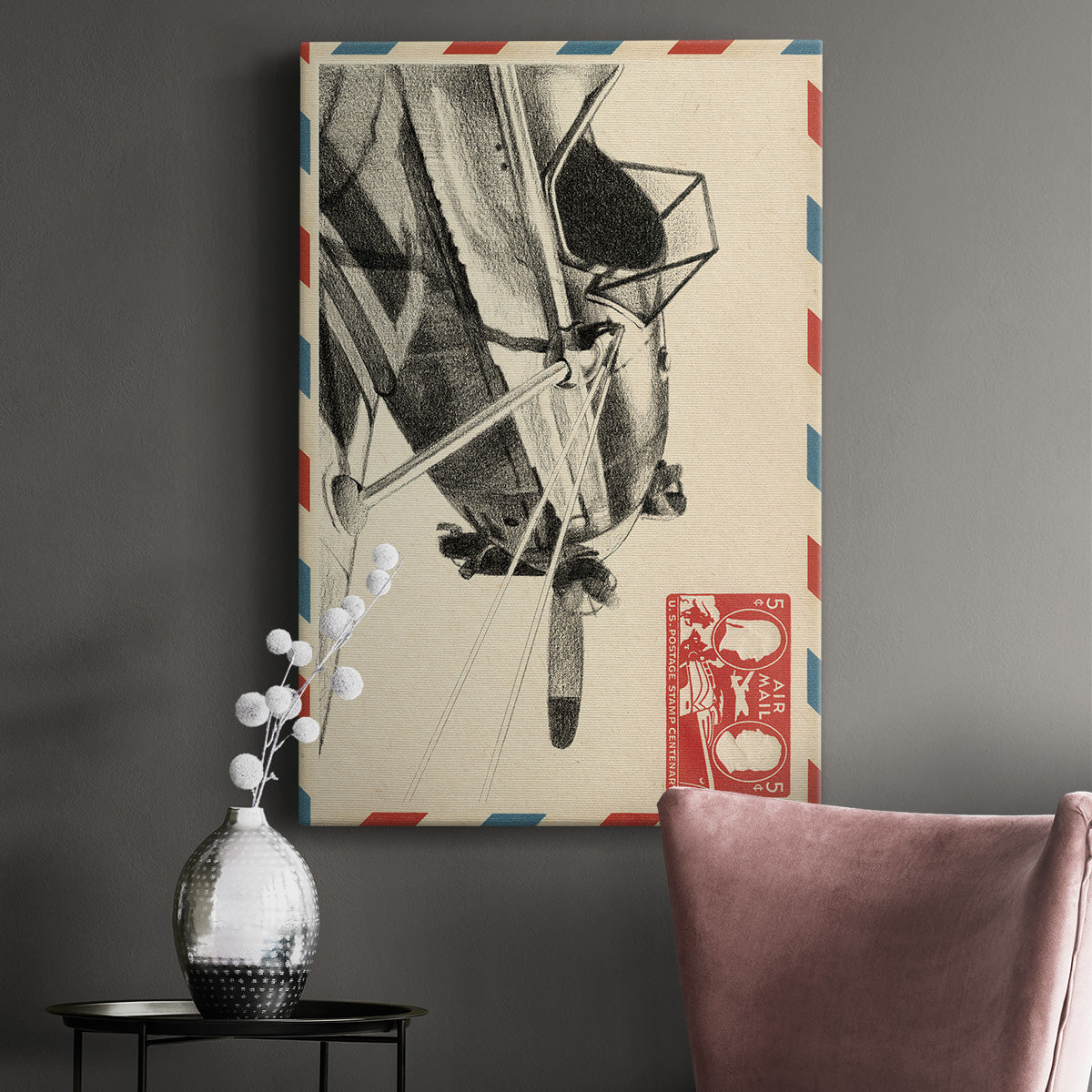 Vintage Airmail I Premium Gallery Wrapped Canvas - Ready to Hang