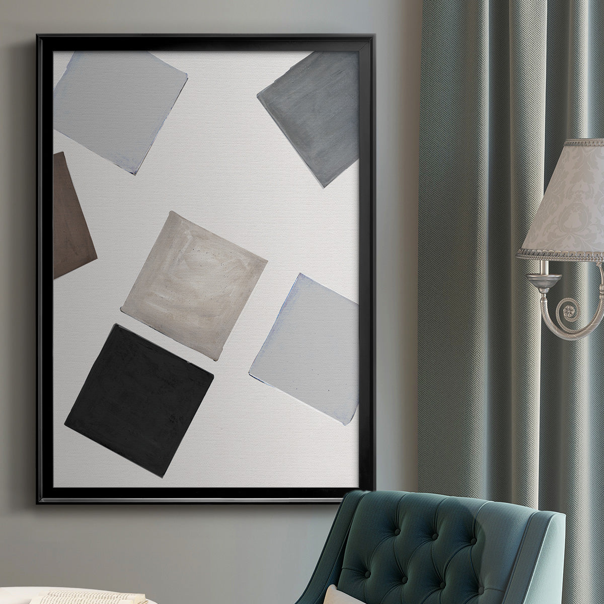 Block Encounter Revisit I - Modern Framed Canvas Print