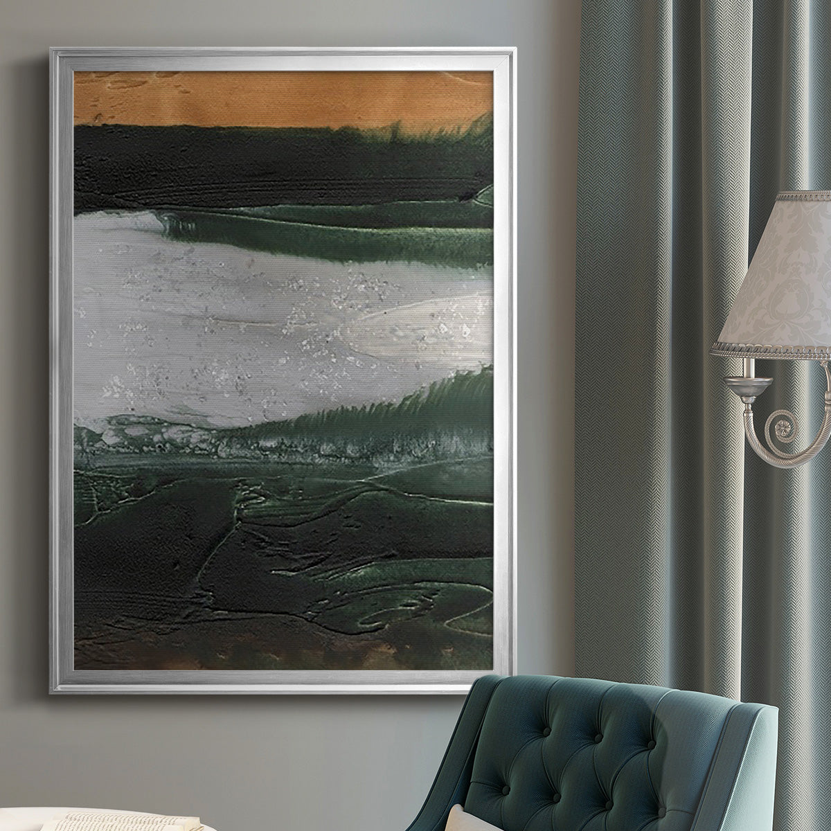 Embellished Coastal Plain II - Modern Framed Canvas Print