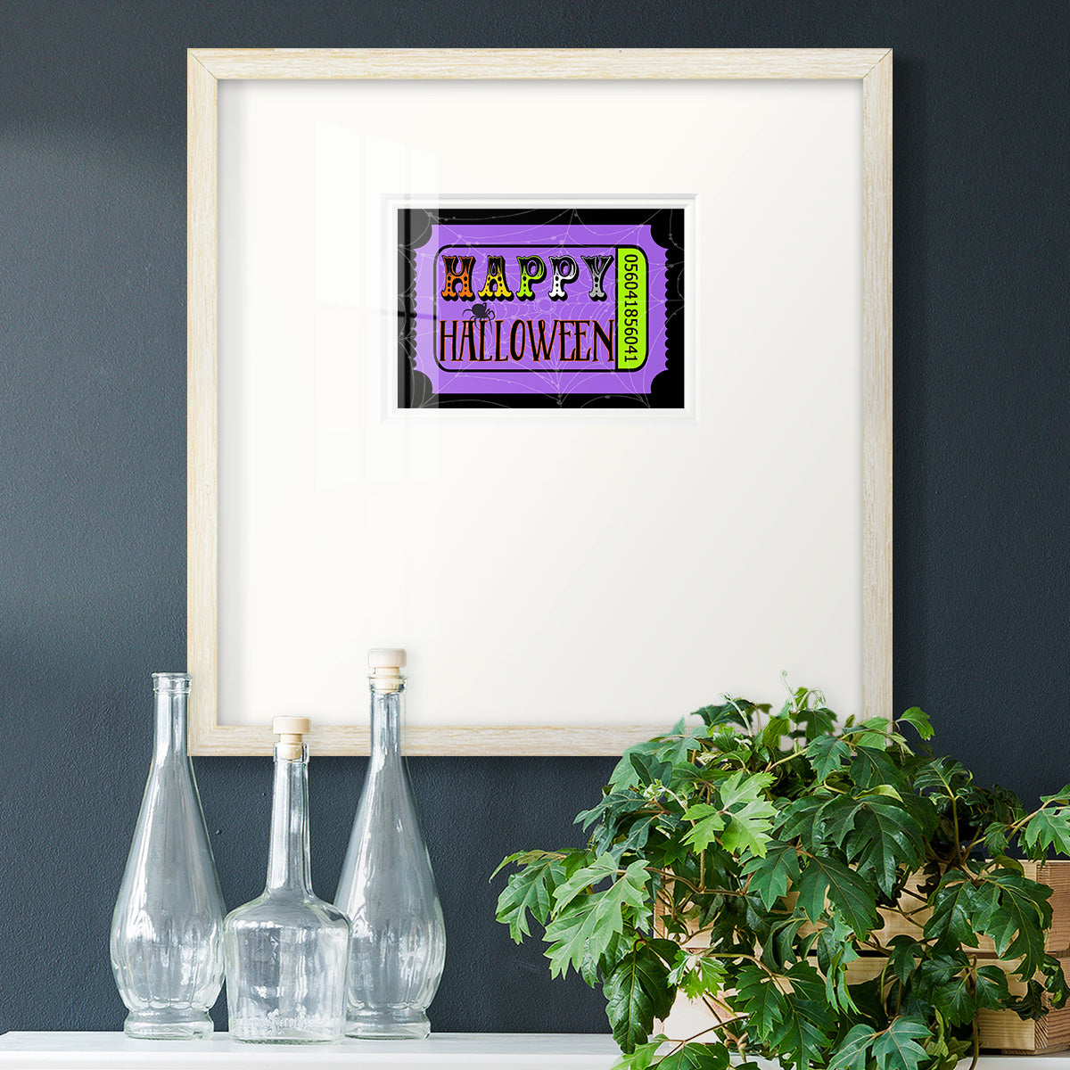 Happy Halloween Ticket Premium Framed Print Double Matboard