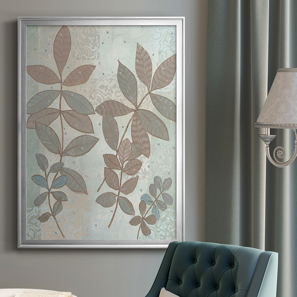 Leaf Cluster I - Modern Framed Canvas Print