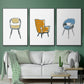 Take a Seat I - Framed Premium Gallery Wrapped Canvas L Frame 3 Piece Set - Ready to Hang