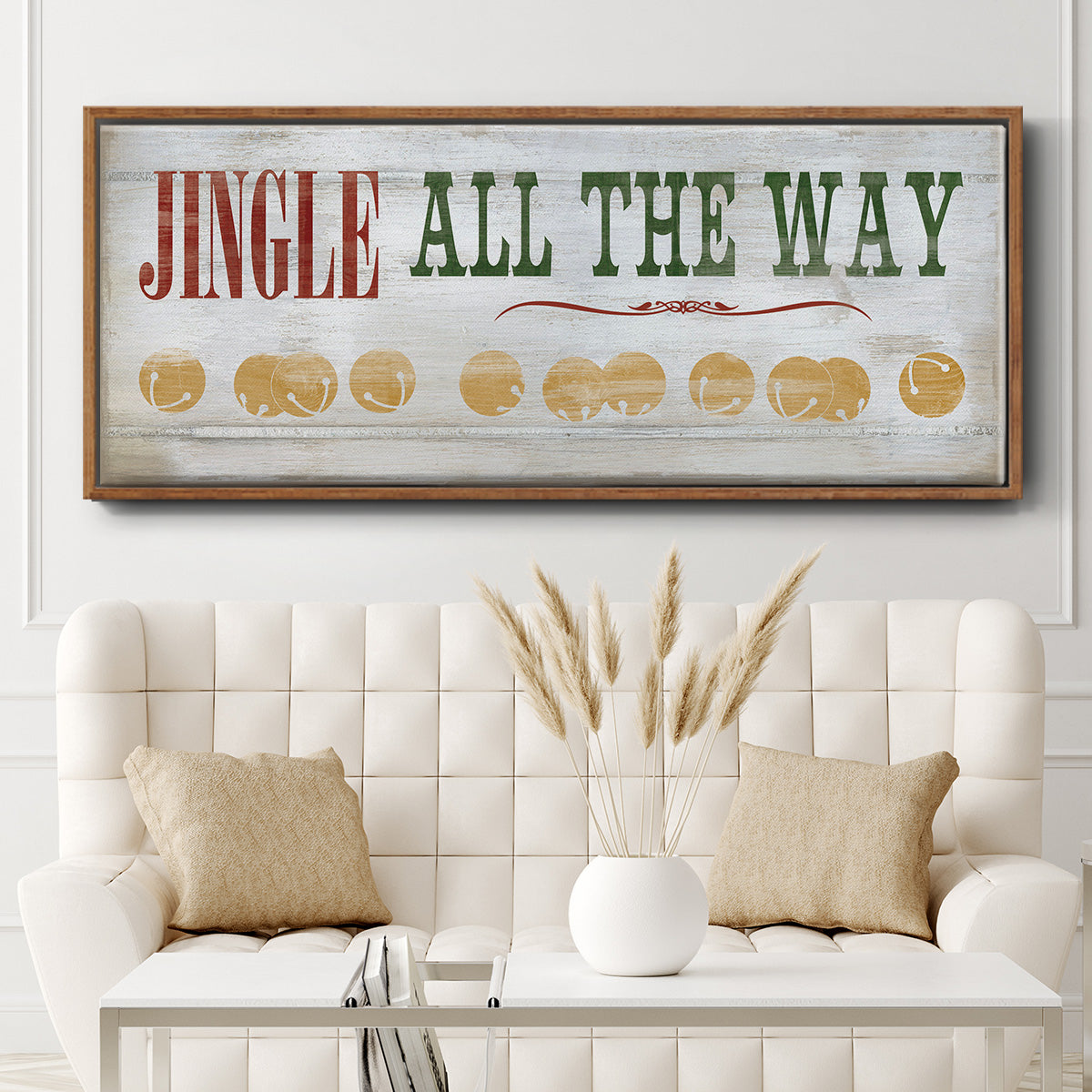 Jingle All the Way - Floater Framed Canvas Print