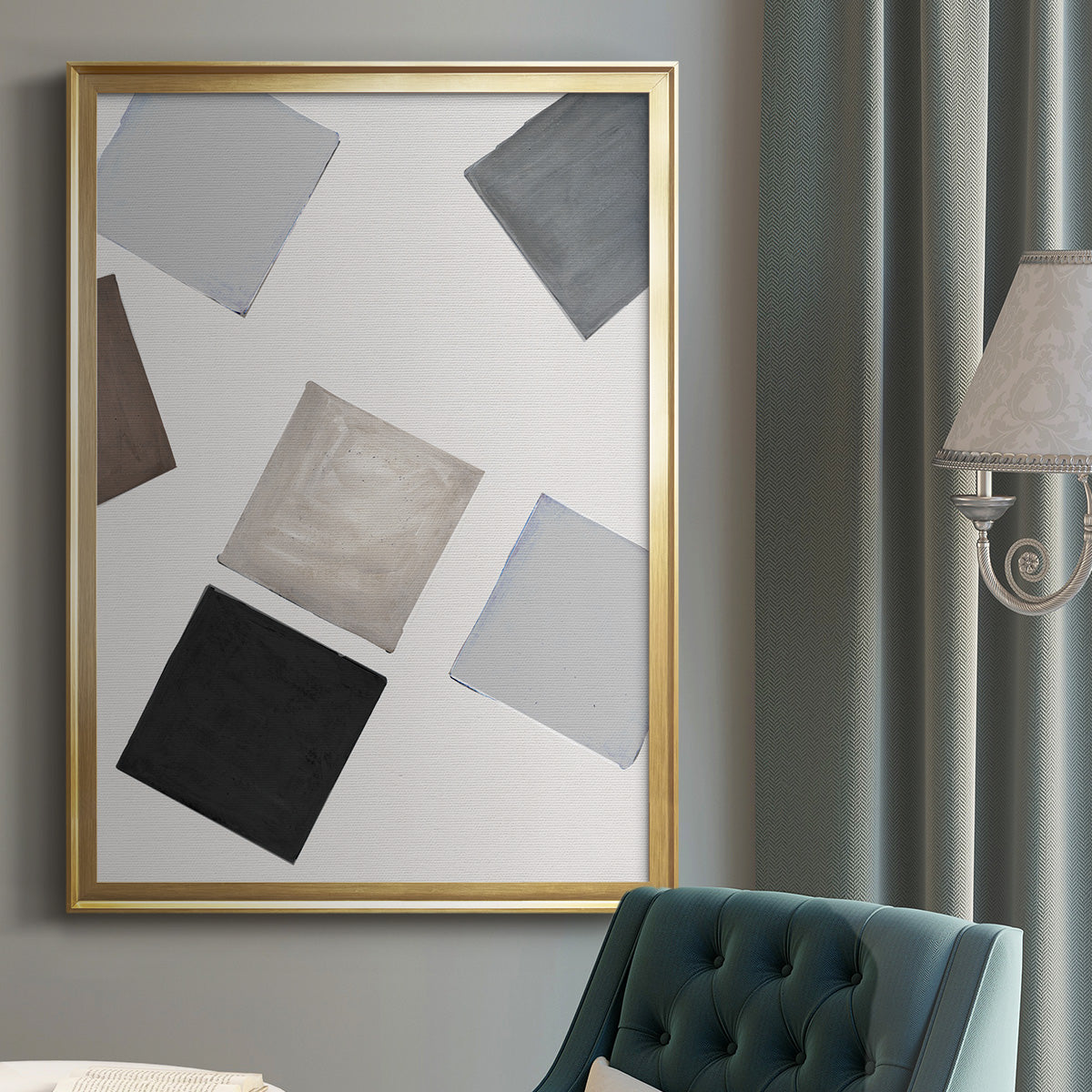 Block Encounter Revisit I - Modern Framed Canvas Print