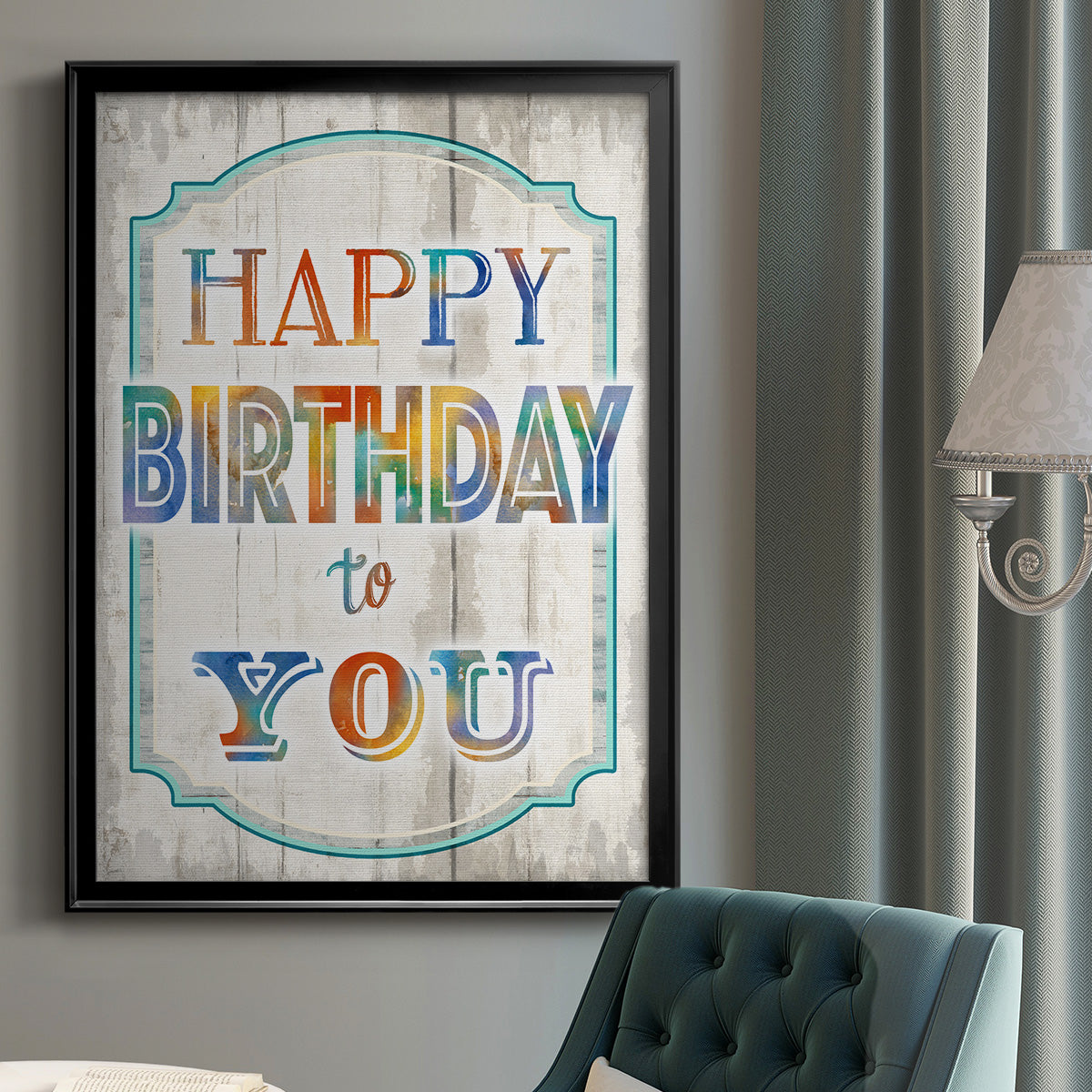 Happy Birthday to You - Modern Framed Canvas Print