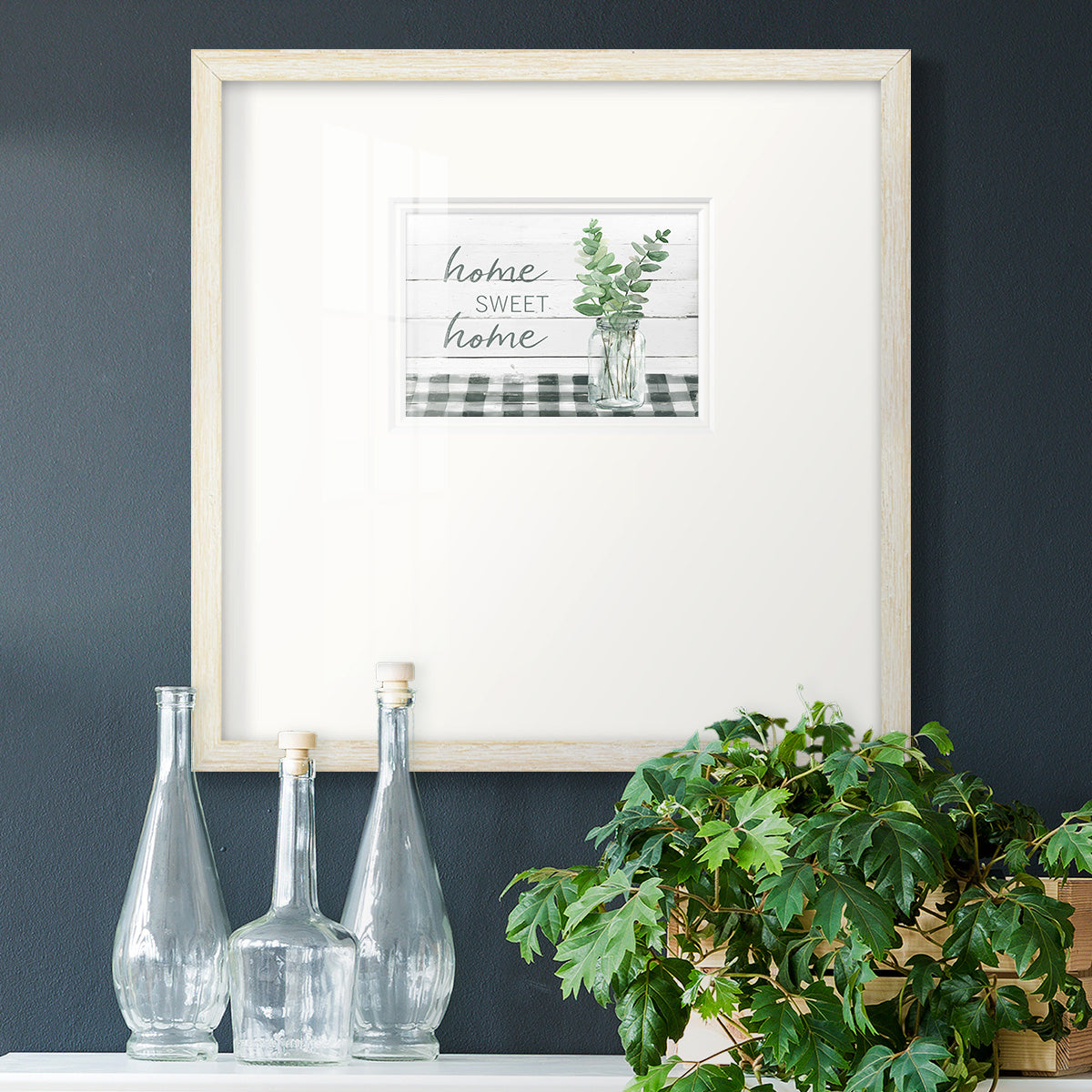 Eucalyptus Home Sweet Home Premium Framed Print Double Matboard